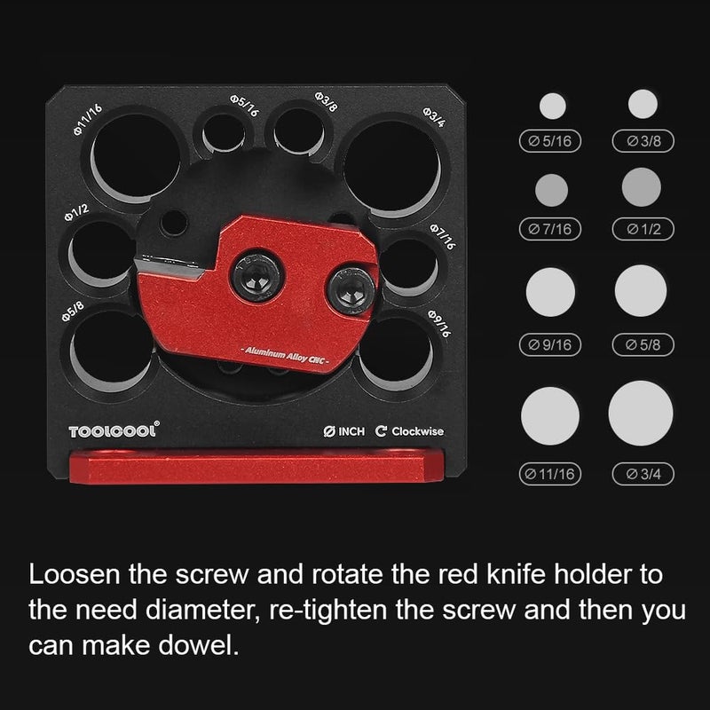 Tocool Electric Drill Carbide Inserts Dowel Maker High Speed Dowel Cutter Plate (Imperial 8 Holes) - Image 4